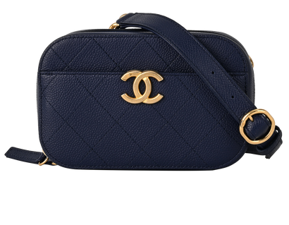 Chic Affinity Belt Bag, &pound;1,950, Handbags, Blue, Caviar Leather, Front view
